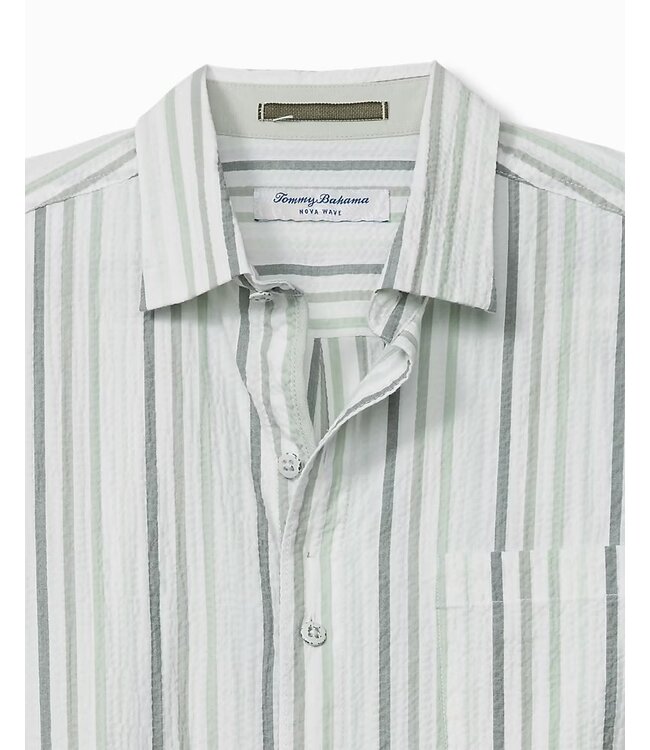 Classic Fit Dusty Sage Nova Wave Stripe Shirt
