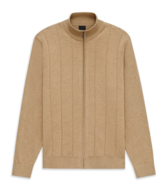 BUGATTI Tan Full Zip Sweater