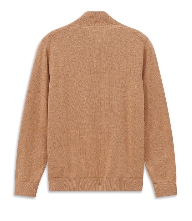 Tan Full Zip Sweater