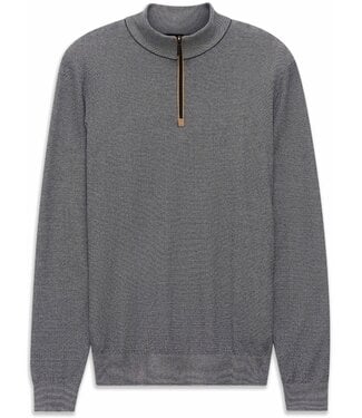 BUGATTI Grey Mix Textured 1/4 Zip