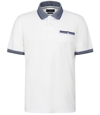 BUGATTI White with Blue Trim Polo