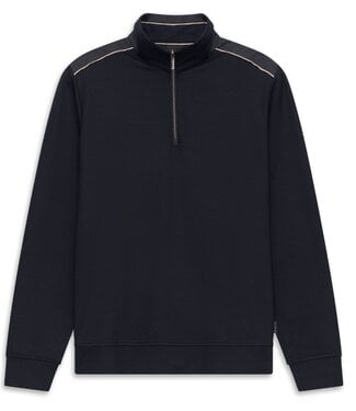 BUGATTI Navy Taupe Trim 1/4 Zip