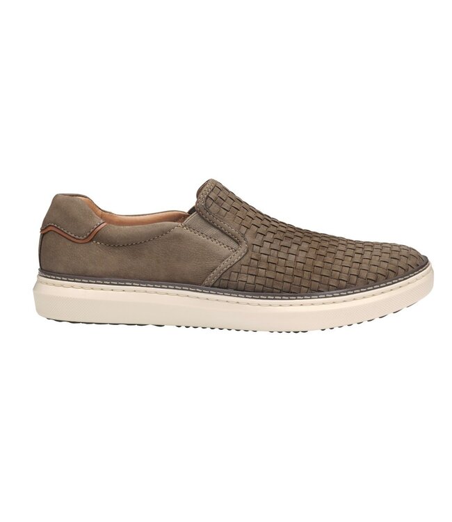 Taupe Tumbled Nubuck Slip-On Shoes