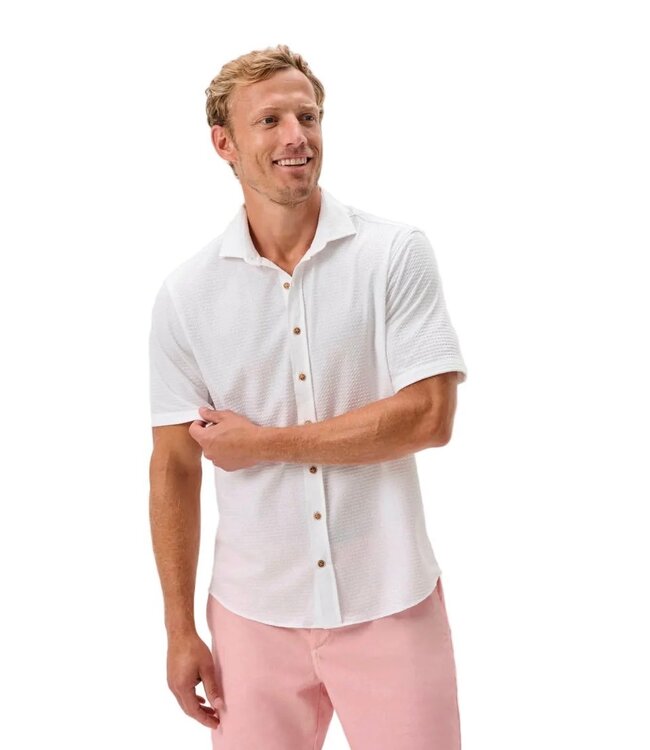 Classic Fit White Surfsucker Shirt
