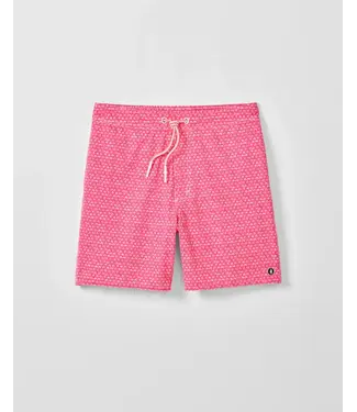 JOHNNIE-O Dahlia Red Scallop Swim Trunks