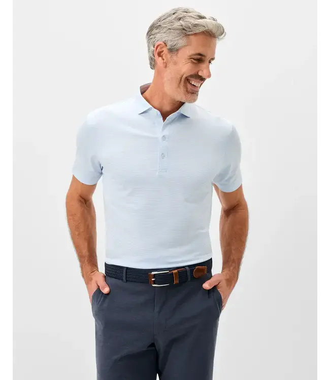 Gulf Blue Striped Lyndonn Polo