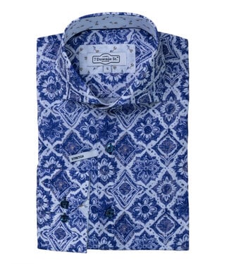 7 DOWNIE Modern Fit Purple Large Print Shirt