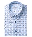 7 DOWNIE Modern Fit Blue Tan Block Print Shirt