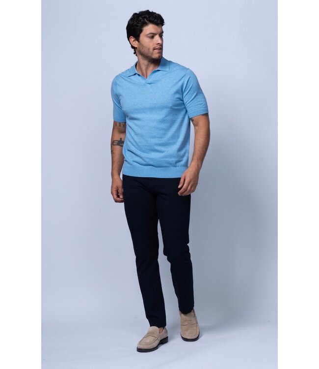 Blue Johnnie Collar Verona Polo