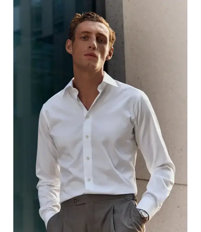 Super Slim Fit White Twill Shirt