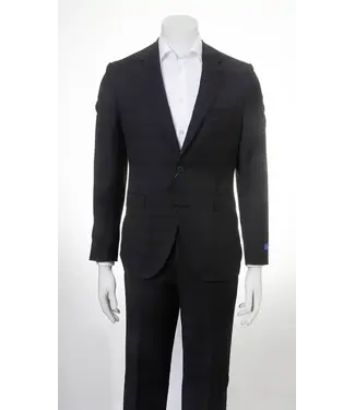 PAUL BETENLY Modern Fit Black Plaid Suit
