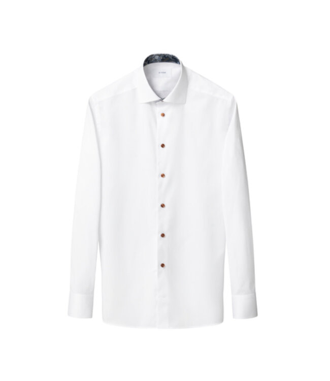 Modern Fit White with Tan Button Shirt