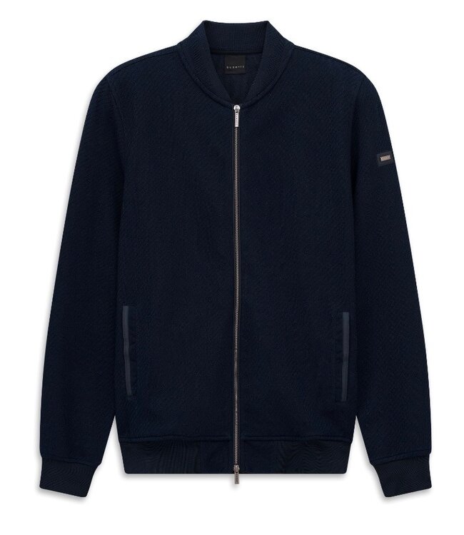 Navy Textured Full Zip