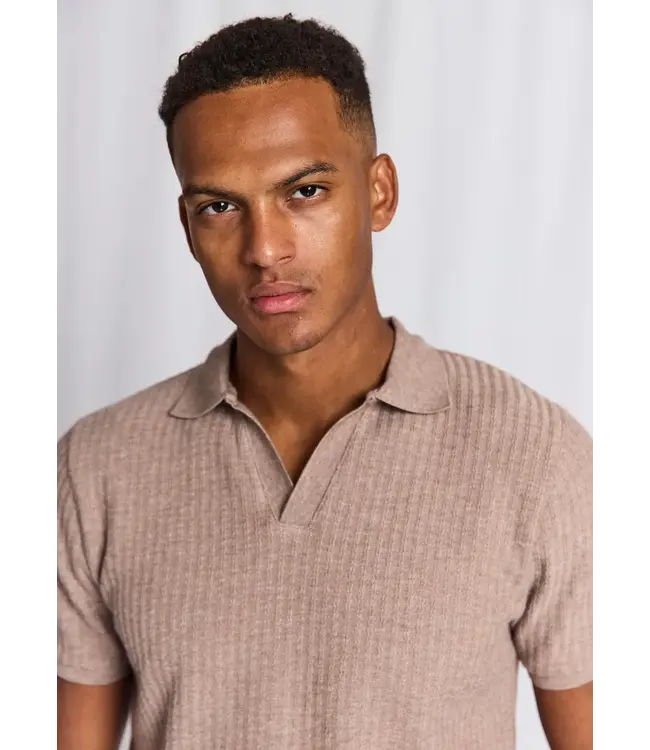 Mink Self Striped Santino Polo