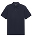 Navy Self Striped Polo