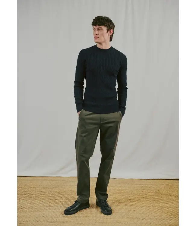 Navy Guizchou Cable Sweater