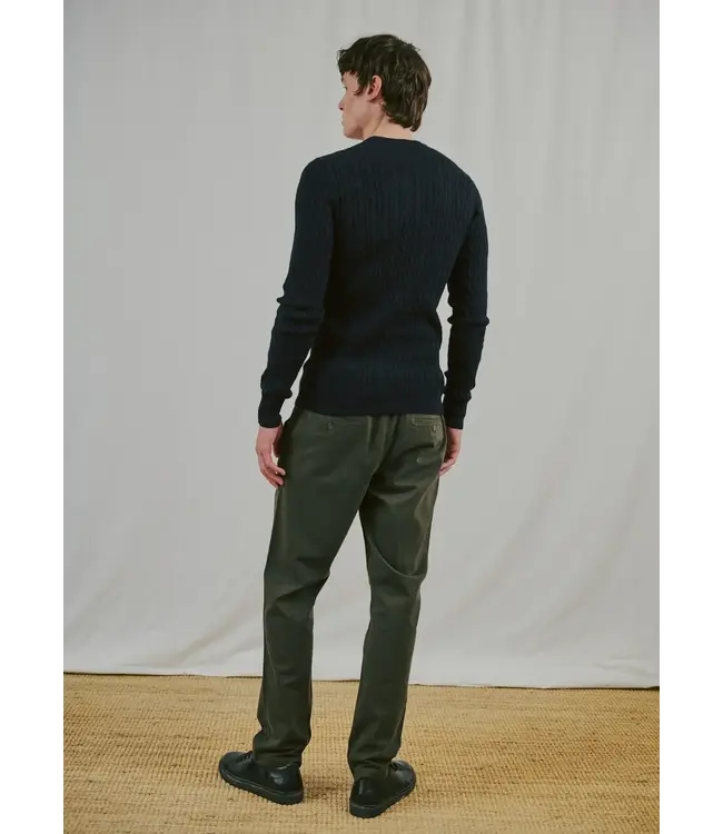 Navy Guizchou Cable Sweater