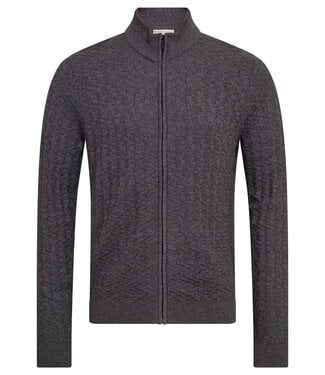 BRUUN & STENGADE Grey Mastor Full Zip Sweater