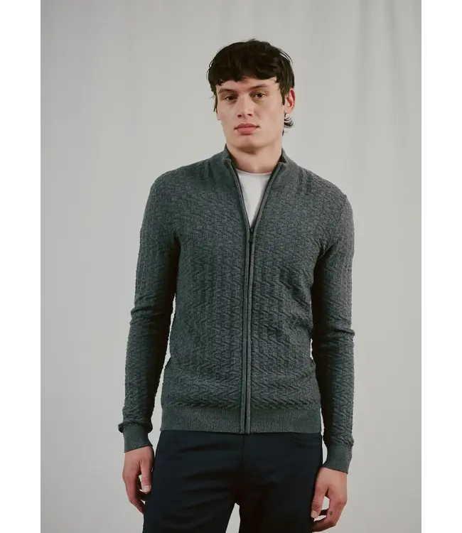 Grey Mastor Full Zip Sweater