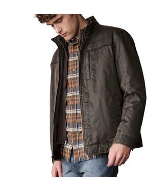 JOHNSTON & MURPHY Brown Waxed Cotton Bomber