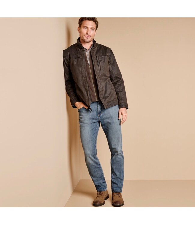 Brown Waxed Cotton Bomber