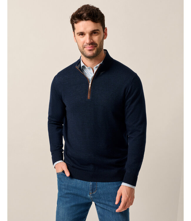 Navy Raynor 1/4 Zip Sweater