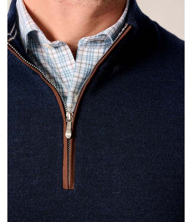 Navy Raynor 1/4 Zip Sweater