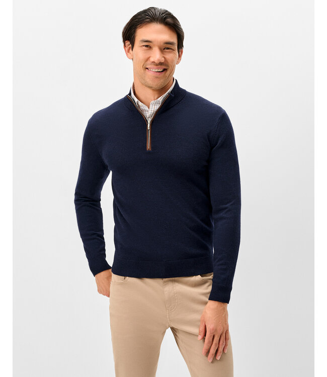 Navy Raynor 1/4 Zip Sweater