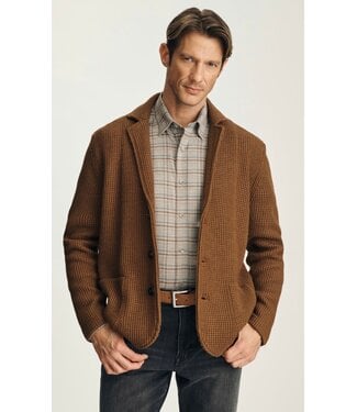 34 HERITAGE Modern Fit Terra Cotta Knit Blazer