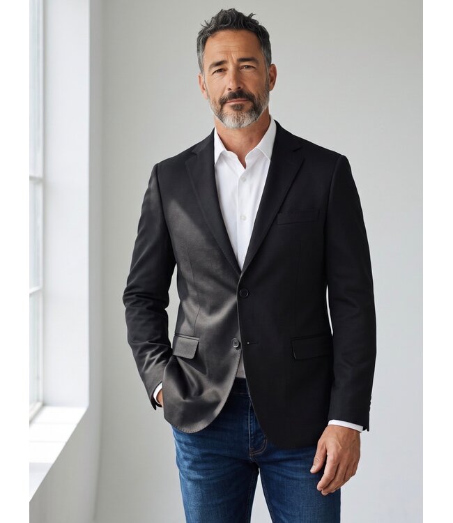 Modern Fit Black Alden Jersey Sport Coat