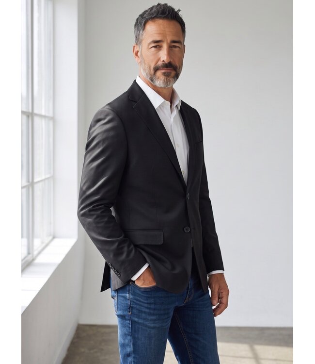 Modern Fit Black Alden Jersey Sport Coat
