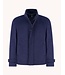 Slim Fit Navy Short Funnel Neck Coat