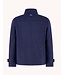 Slim Fit Navy Short Funnel Neck Coat
