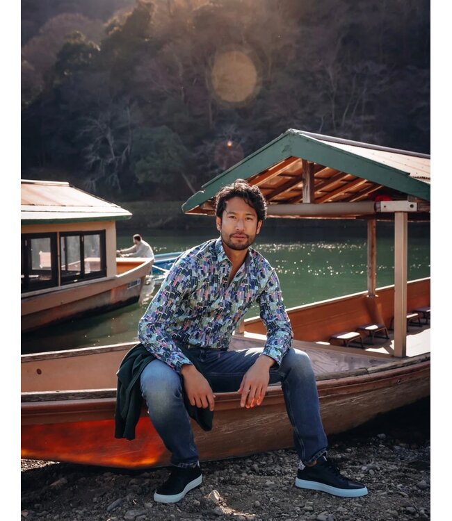 Modern Fit Green Tokyo Signs Shirt