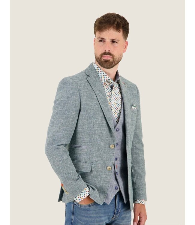 Slim Fit Green Structure Sport Coat