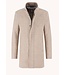 Slim Fit Sand Funnel Neck Coat