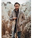 Slim Fit Sand Funnel Neck Coat