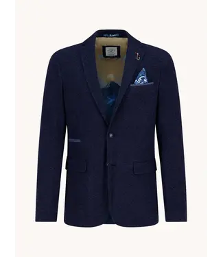 A FISH NAMED FRED Slim Fit Navy Pique Sport Coat