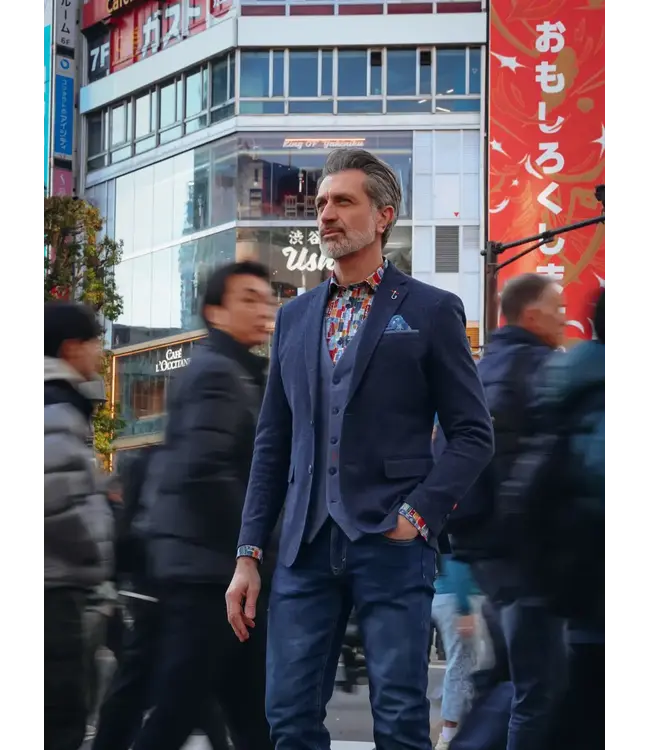 Slim Fit Navy Pique Sport Coat