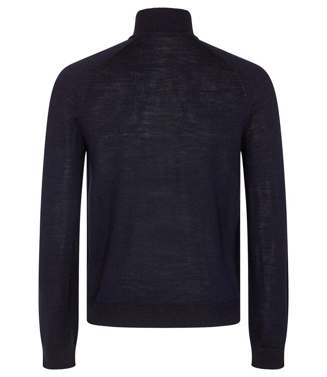 Navy Pelle 1/4 Zip Sweater