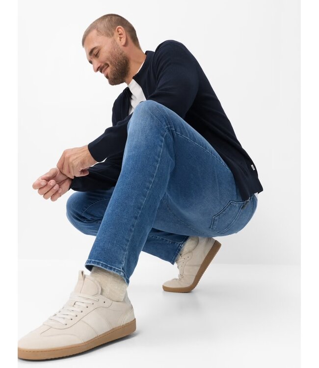 Slim Fit Mid Blue Used Denim Factory Jeans