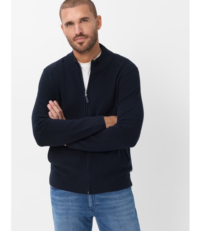 Navy John Full Zip Sweater