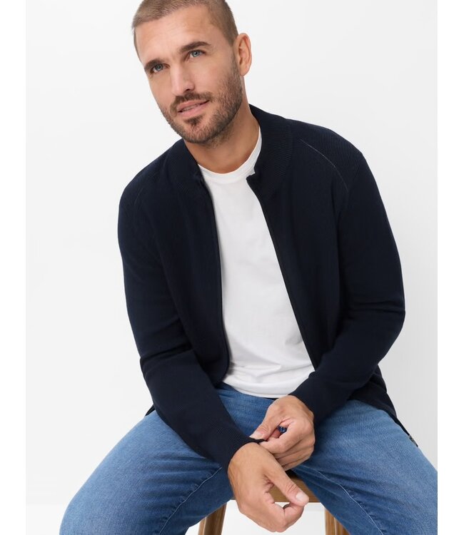 Navy John Full Zip Sweater