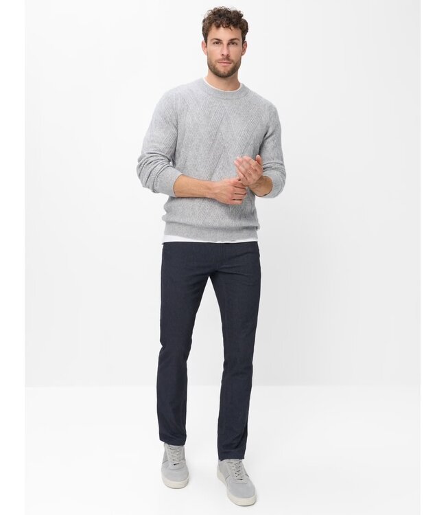 Modern Fit Navy Woo Look Pants