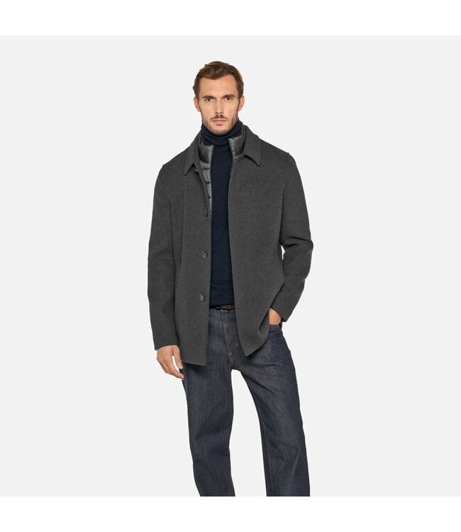 Charcoal Tweed Wool Coat