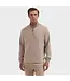 Walnut Herringbone 1/4 Zip with Tan Trim