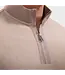 Walnut Herringbone 1/4 Zip with Tan Trim