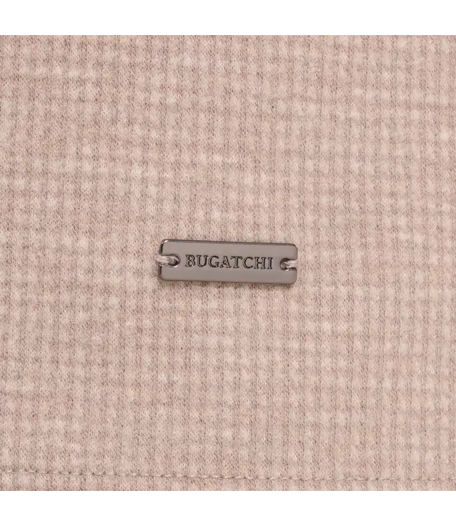 Walnut Herringbone 1/4 Zip with Tan Trim