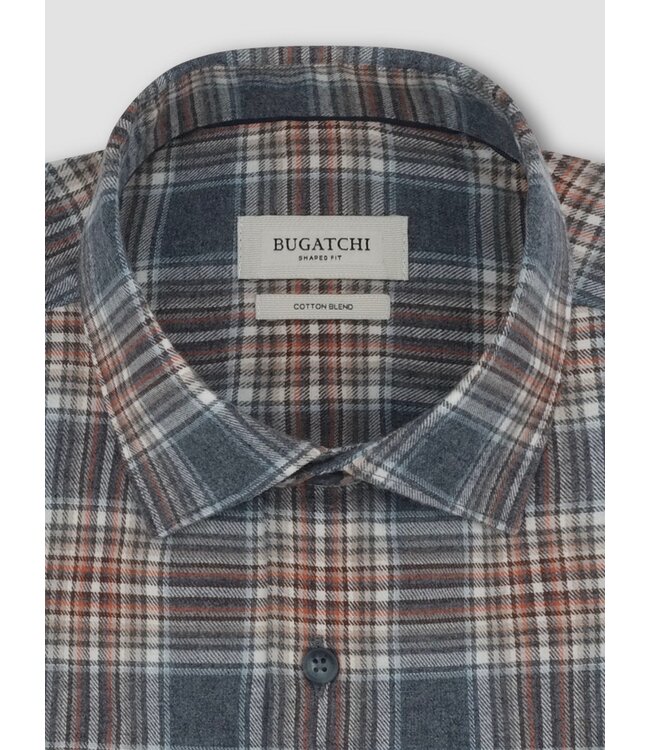 Modern Fit Slate Orange Plaid Shirt