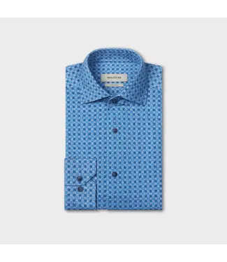BUGATCHI Modern Fit Marine Blue Check Shirt